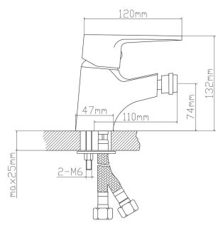 Смеситель для биде BOOU B8282-6 хром